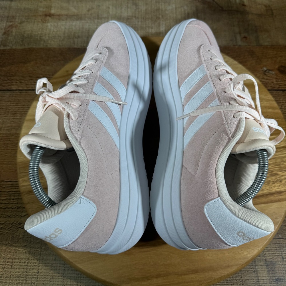 Adidas VL Court Bold Platform Sneakers Womens 11 Pink Suede IH9996 Low Top Shoes - Picture 5 of 8